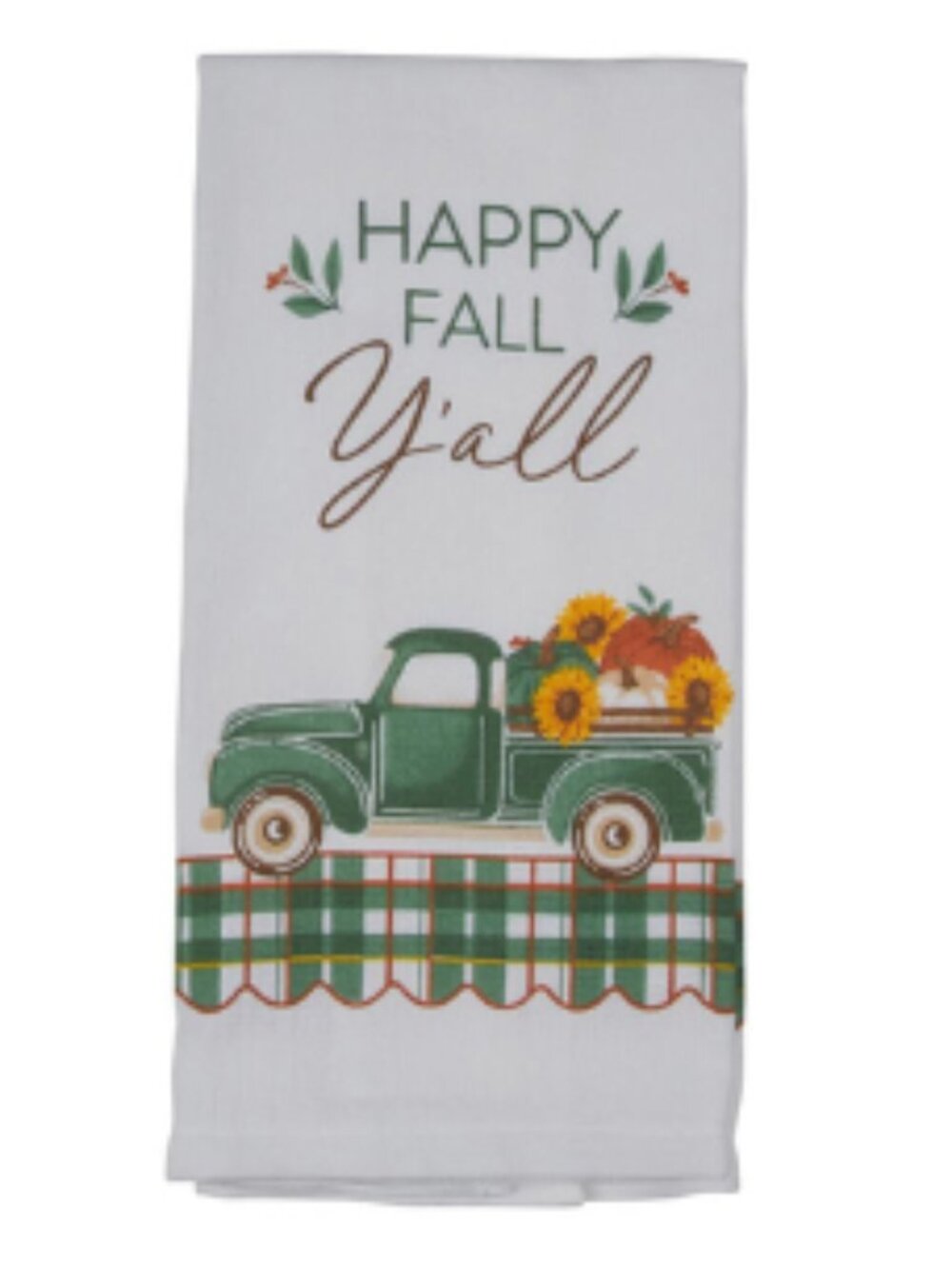 Perfect Harvest Happy Fall Y'all Kitchen Towels 14x24 Pumpkin Truck Set of 2